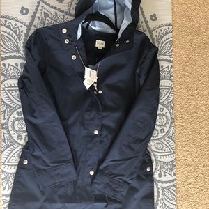 J. Crew mid-length raincoat w/ snaps